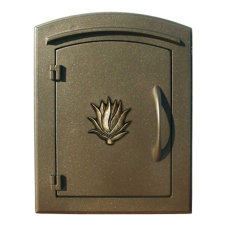 Qualarc Drop Chute Mailbox w/"Decorative AGAVE Logo" Faceplate, Bronze MAN-S-1406-BZ